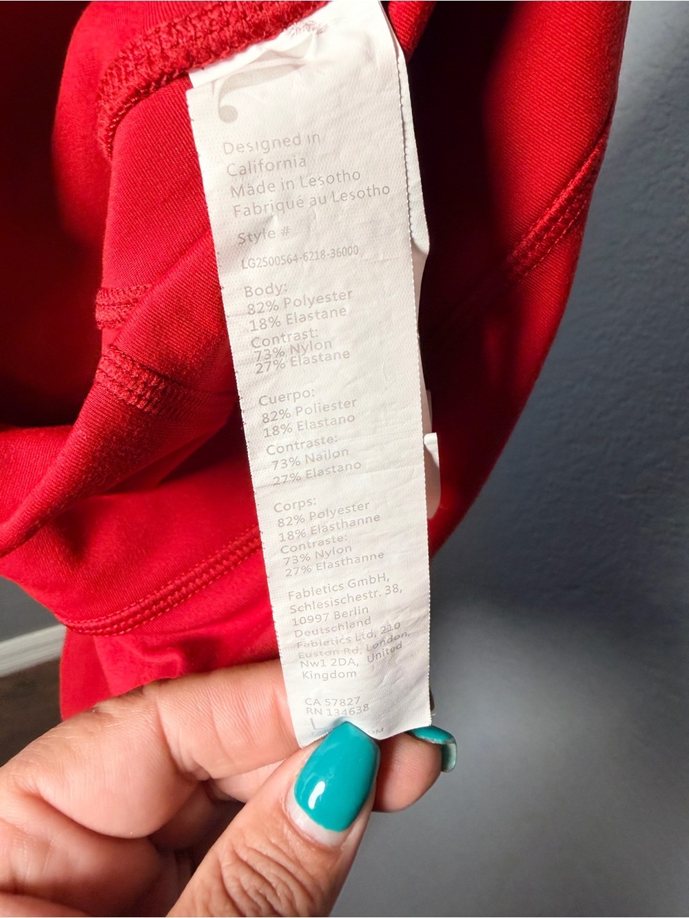 Fabletics Bright Red High-Waist Leggings - Picture 2 of 6